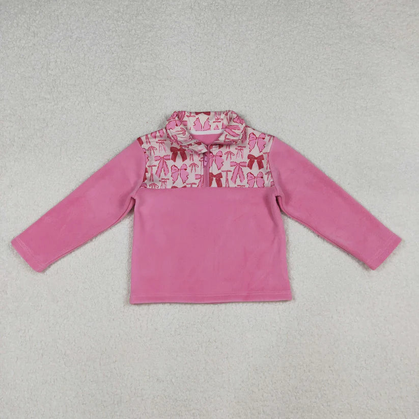 Matching Baby girls clothes plush zip-up long-sleeved top fleece