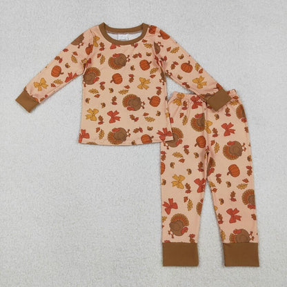 Matching Baby boys Thanksgiving romper pajamas clothing