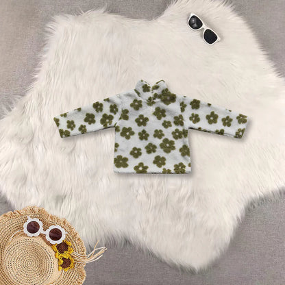 Matching Baby girls colorful flower zipper coat