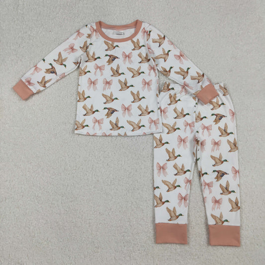 GLP2687 baby girls duck bow pajamas