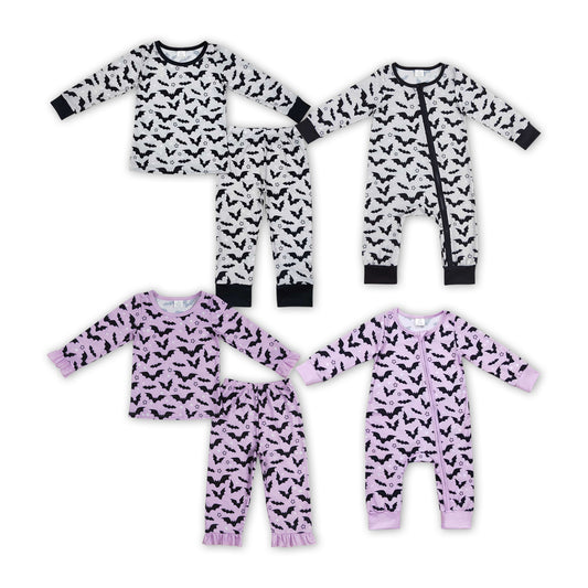 Matching Baby girls boys Halloween bats outfits bamboo clothing