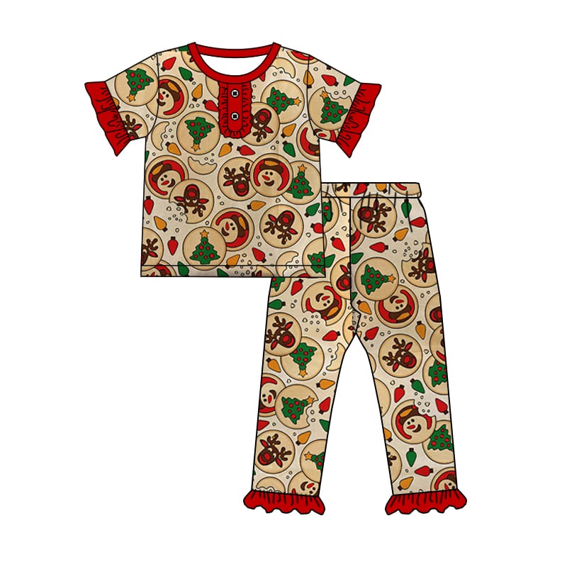 MOQ 5  Custom baby girls Christmas pajamas