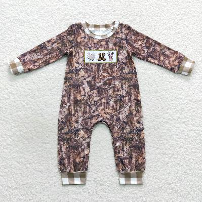 Matching Baby girls boys turkey deer leaves romper outfits romper clothing embroidery