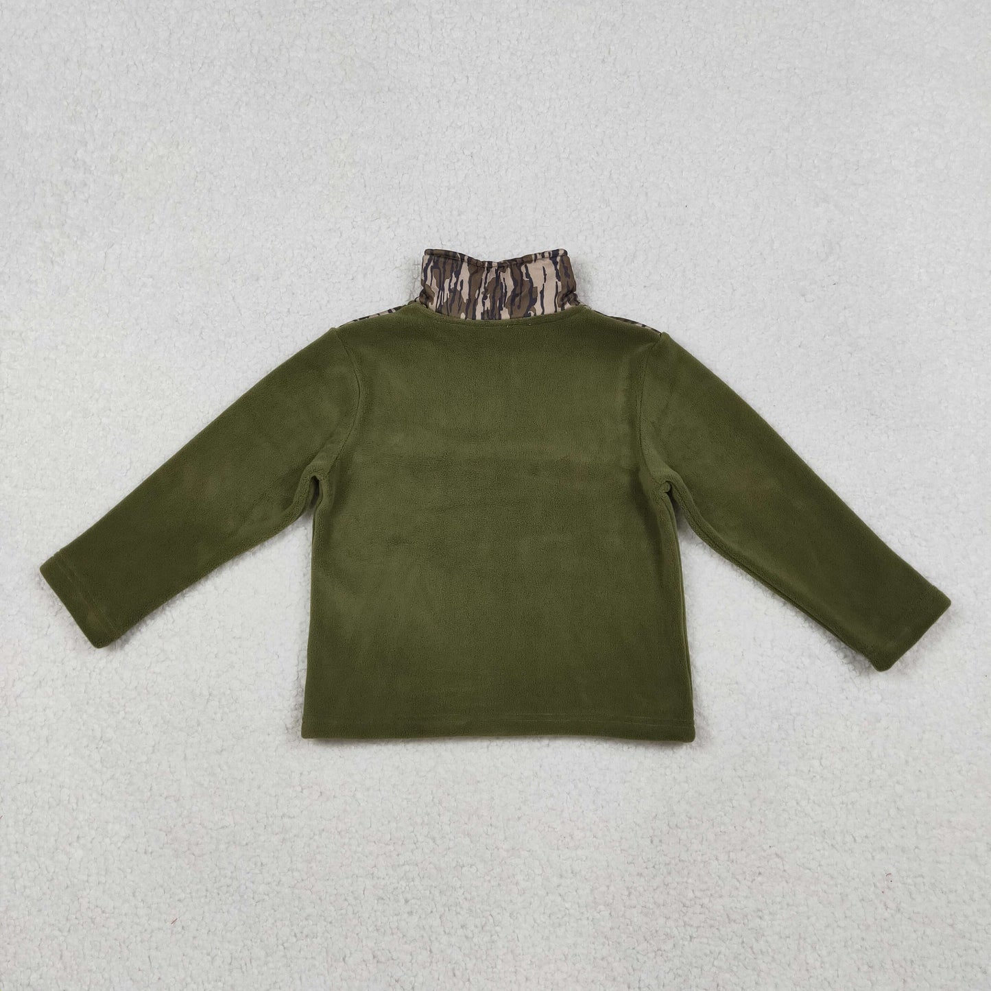 BT1317 baby boys green camo long sleeve fleece pullover top