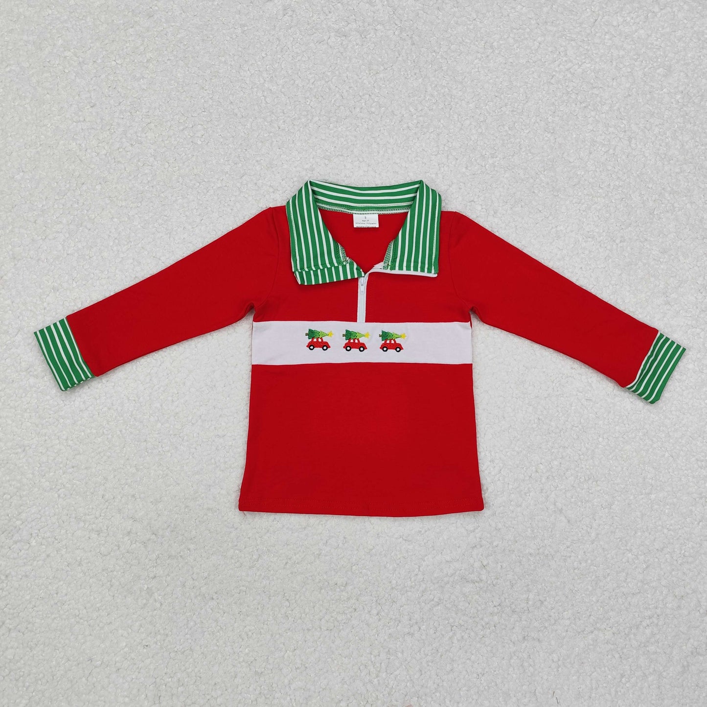 BT0930 Boys Christmas truck pullover embroidery