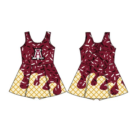 Custom baby girls red A dress (MOQ 5）