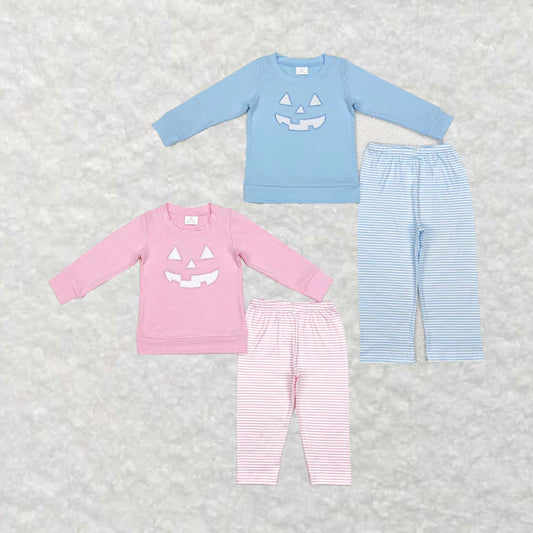 Matching Baby girls Halloween blue outfits embroidery