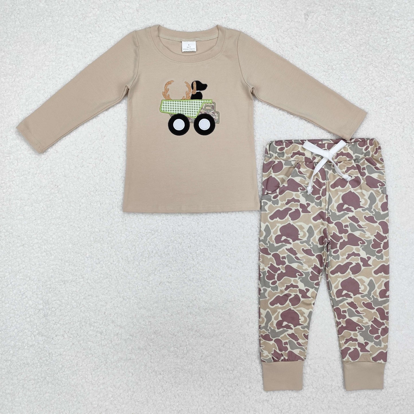 BLP0886 baby Boys camo dog outfits embroidery