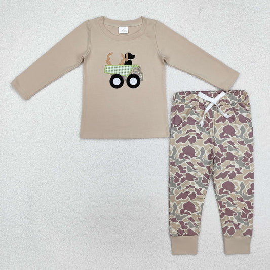 BLP0886 baby Boys camo dog outfits embroidery