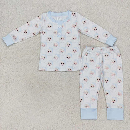 Matching Baby girls boys Christmas blue pink Santa pajamas