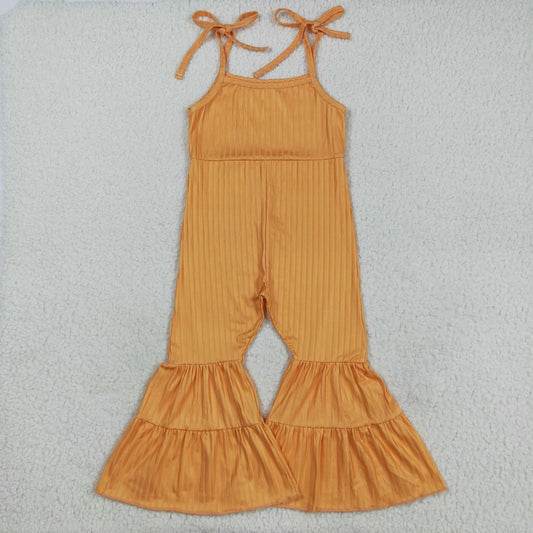SR3162 baby girls orange pit strip Jumpsuit