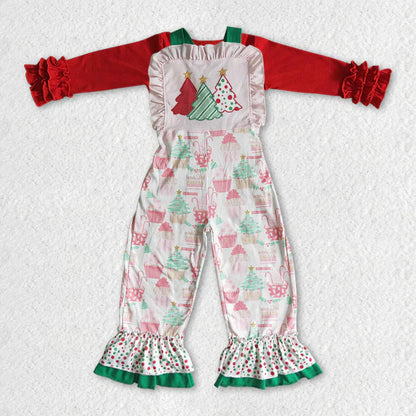 Matching Baby girls long Sleeve Christmas jumpsuit outfits Sets