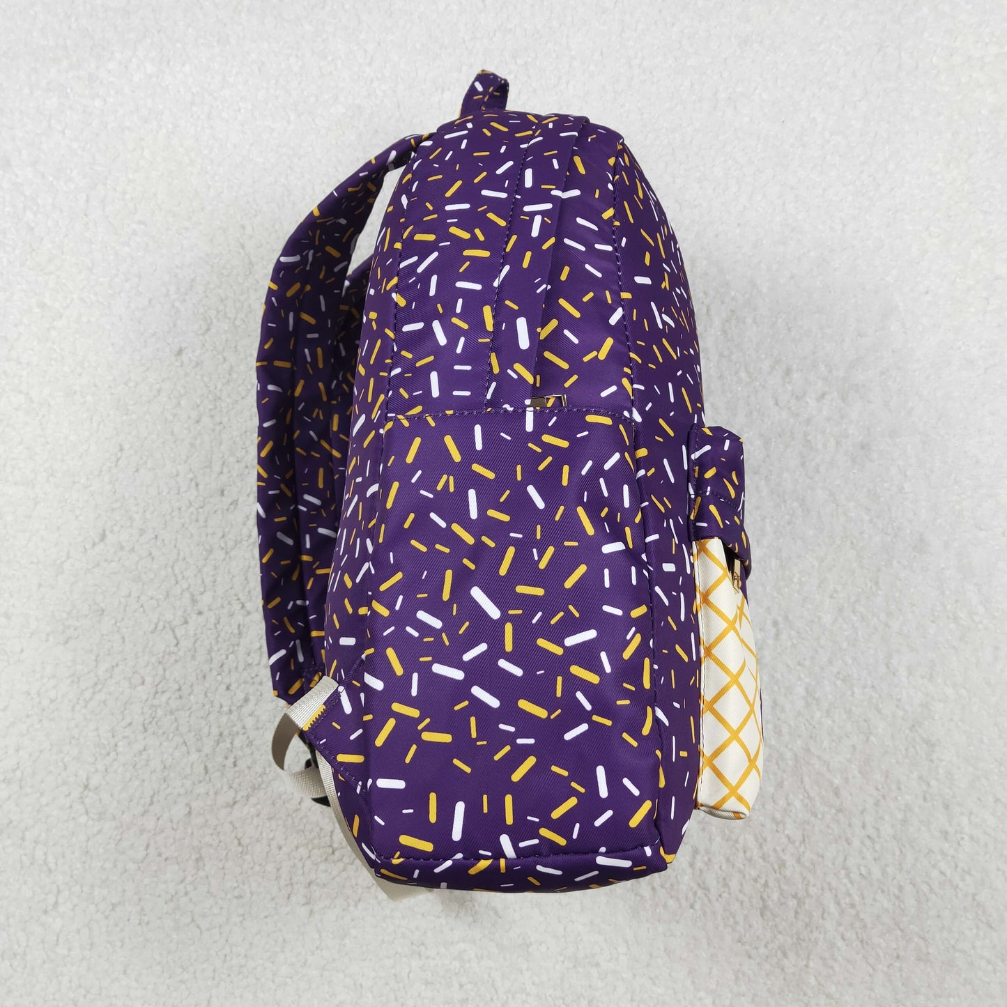 BA0327 purple Fireworks waffles zipper schoolbag