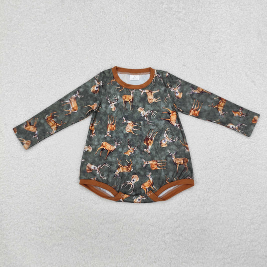 LR1859 Baby girls hunting deer romper