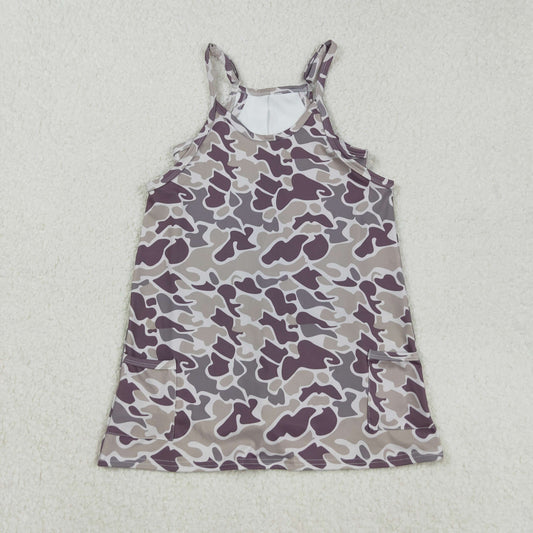 GSD2719 girls camo slip Dress yoga