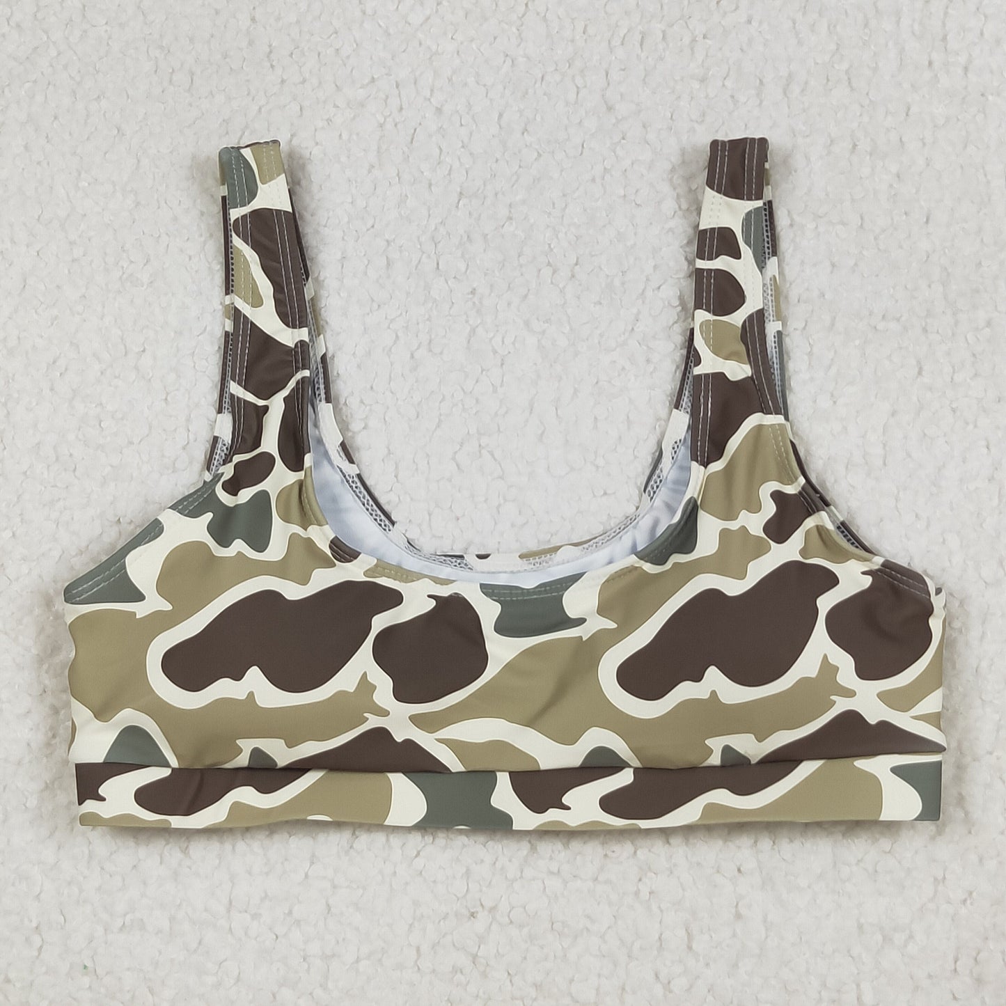 S0570 Adult women black green Camo swimsuit