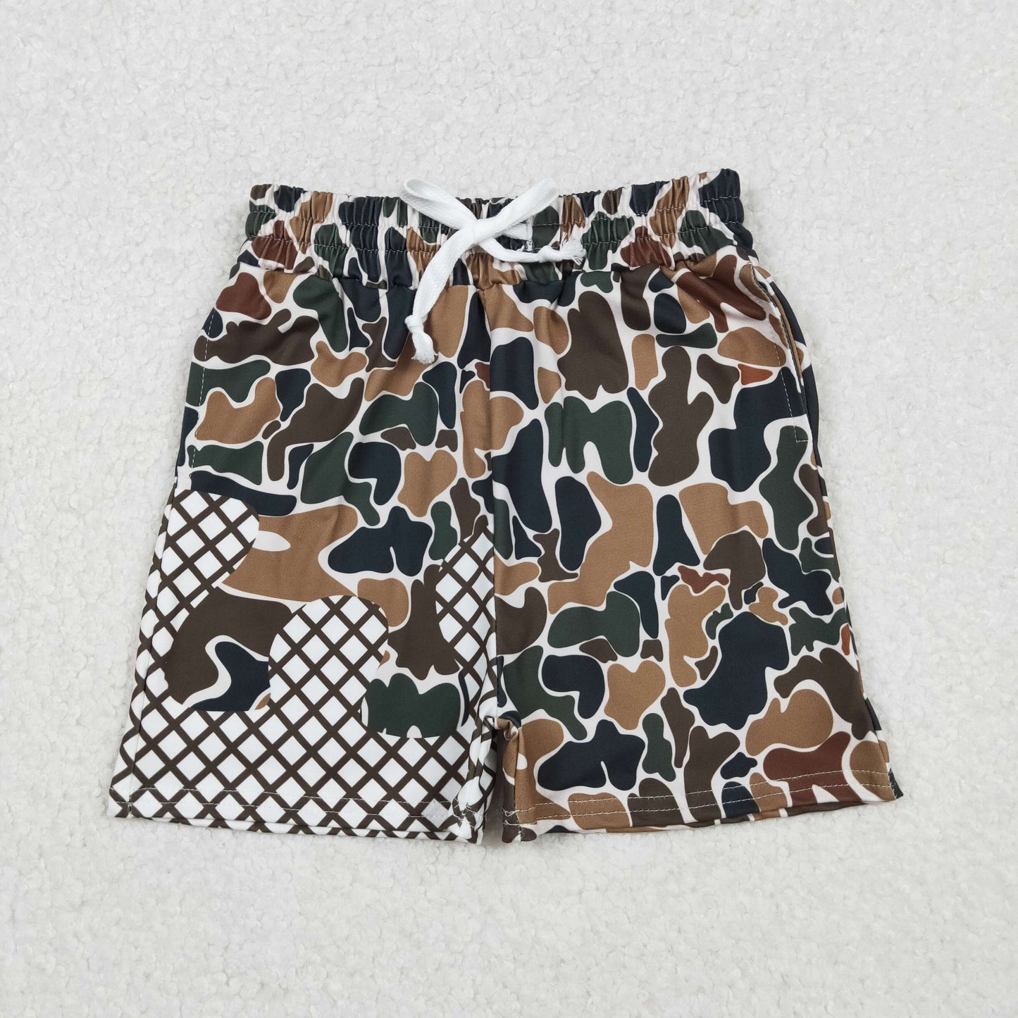 SS0651 baby boys brown black camo shorts