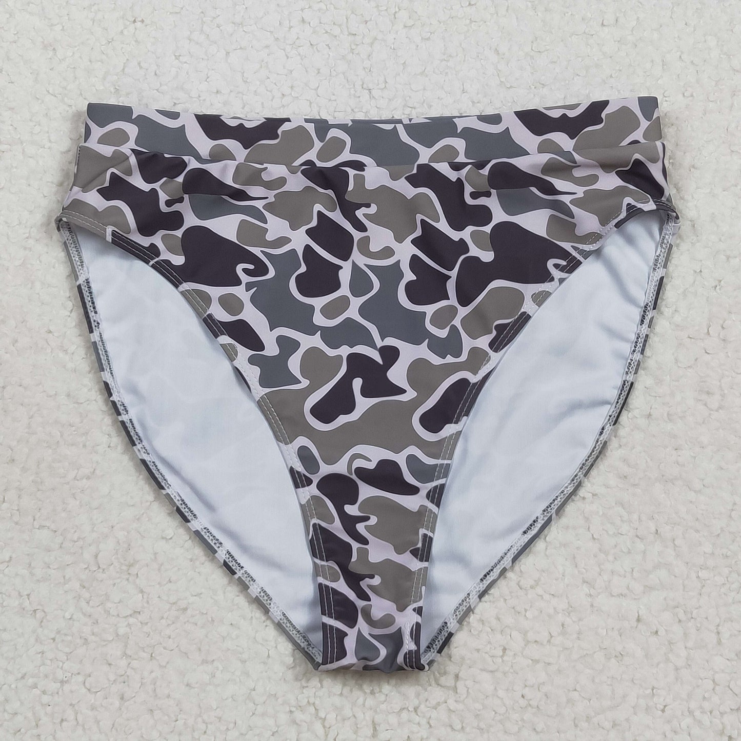 S0574 Adult women brown green camo swimsuit