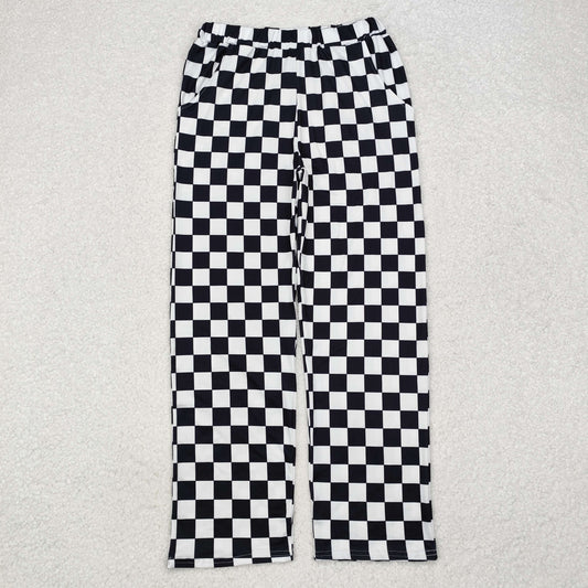 P0647 Adult woman black plaid Pants