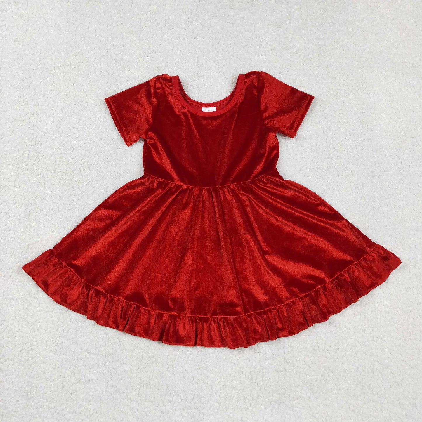 GSD2614 girls short sleeve red floral Dress