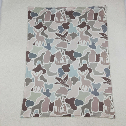 BL0212 Baby green camo deer duck Blankets