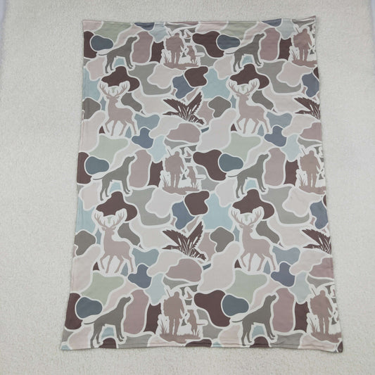 BL0212 Baby green camo deer duck Blankets