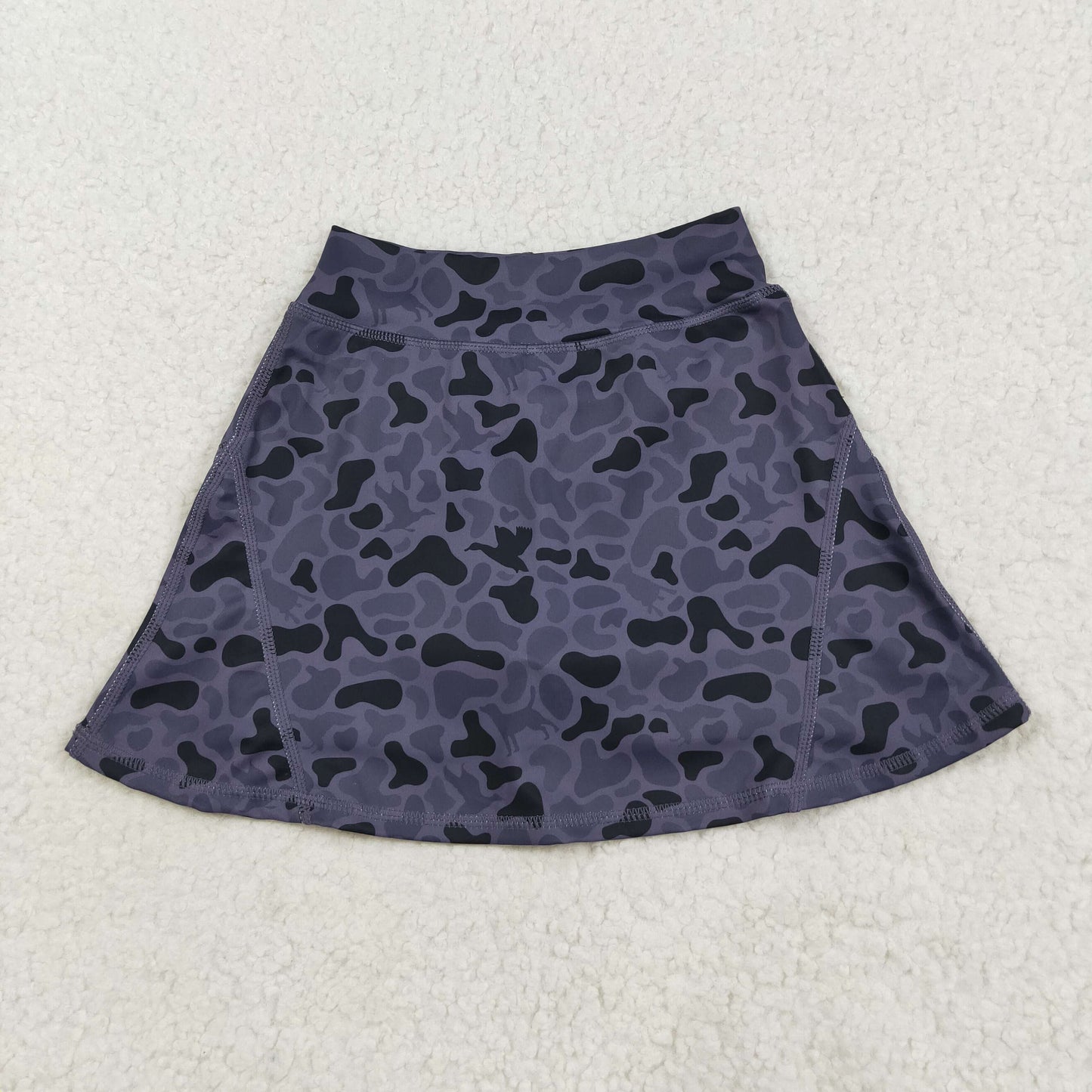 GLK0130 Girls black grey camo Skirt yoga