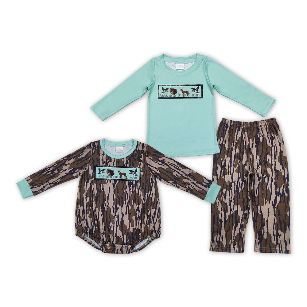 Matching Baby boys camo hunting duck outfits clothing