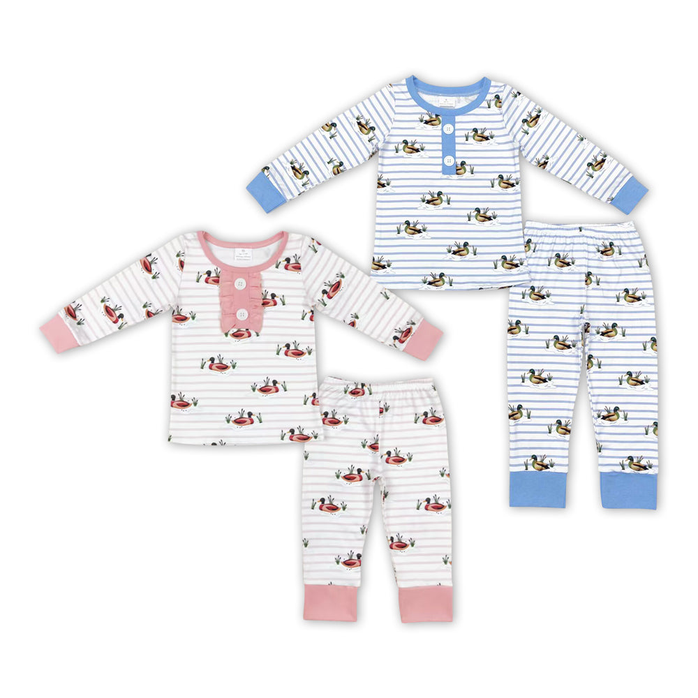 Matching Baby girls boys duck outfits pajamas clothing