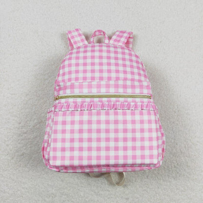 Matching pink checkered pink floral bag lunch box