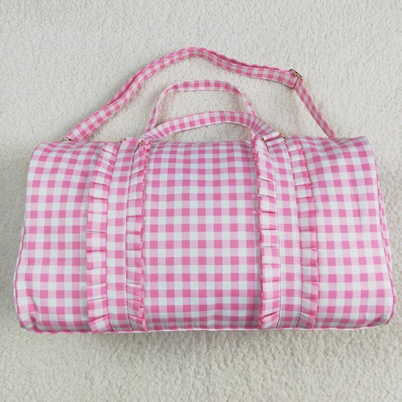 Matching pink checkered pink floral bag lunch box