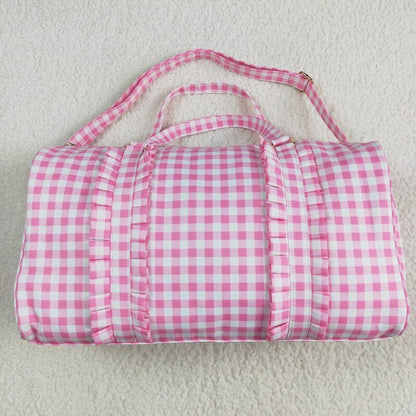 Matching pink checkered pink floral bag lunch box