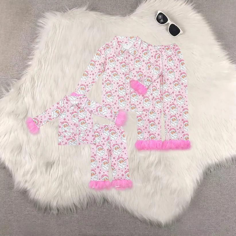 Family Matching Adult Baby girls Christmas winter Fluffy pajamas