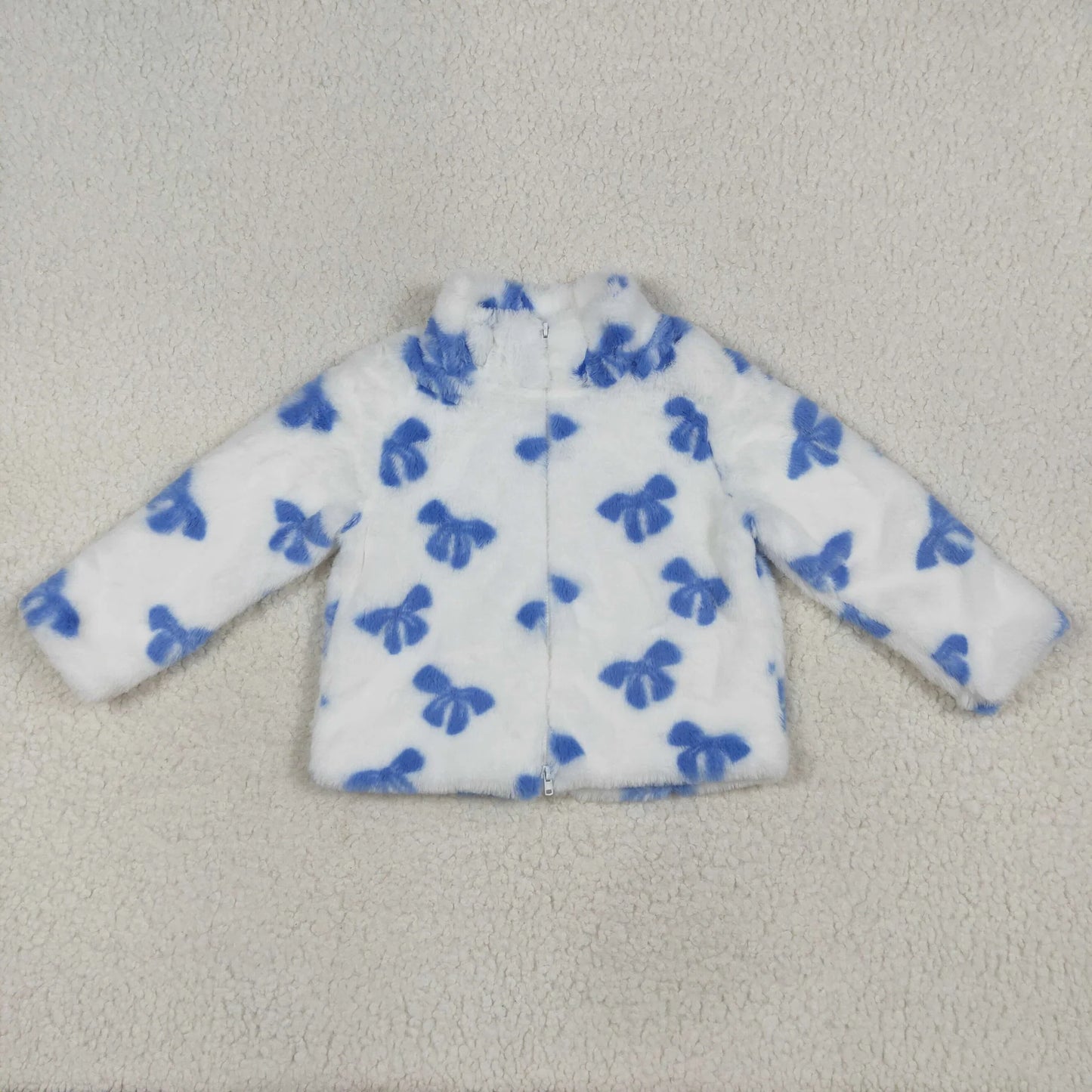 GT1049-blue bow Furry sherpa  (Shipment from the US)