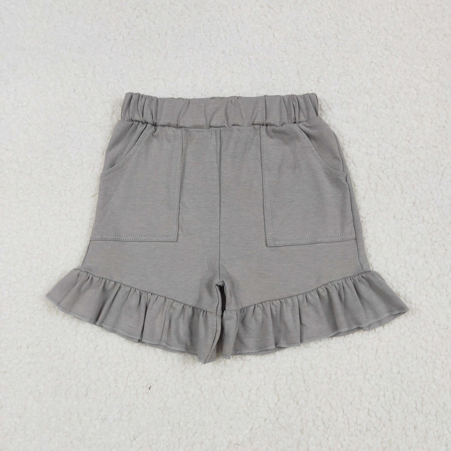 SS0563 baby girls grey pocket floral shorts