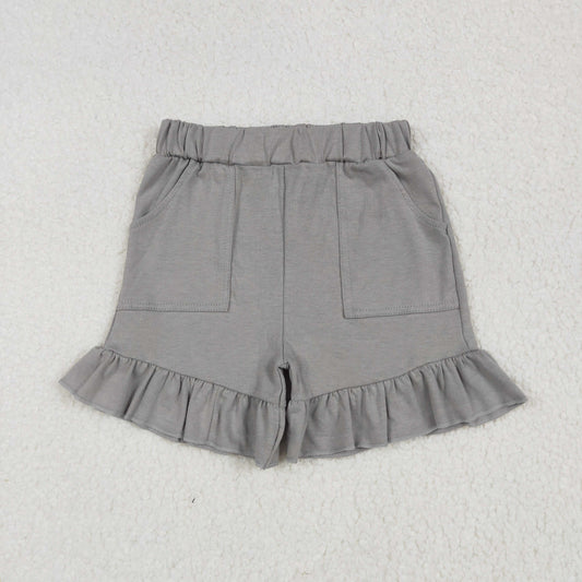 SS0563 baby girls grey pocket floral shorts