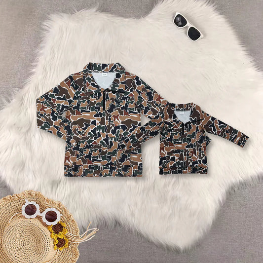 Family Matching Adult women  Baby boys camo top