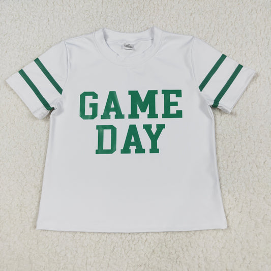 GT1103 Girls green short sleeve GAME DAY T-shirt top YOGA vinyl