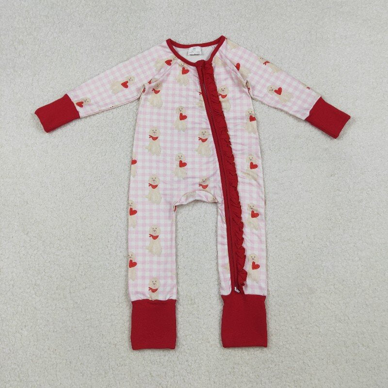 Family Matching Adult Baby girls Valentine's puppy red clothes