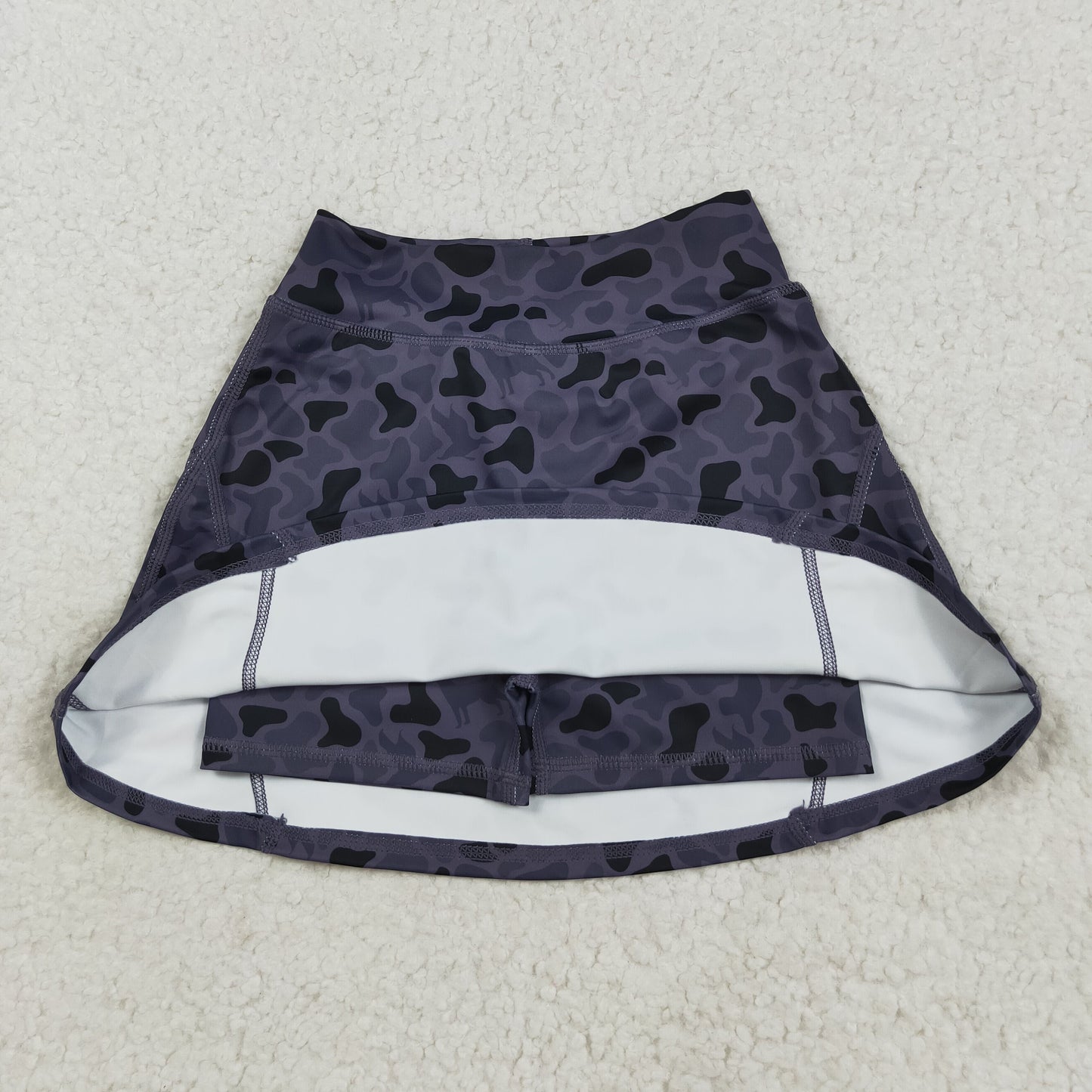 GLK0130 Girls black grey camo Skirt yoga
