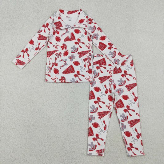 GLP2860 baby girls CHEER red long sleeves outfits yoga
