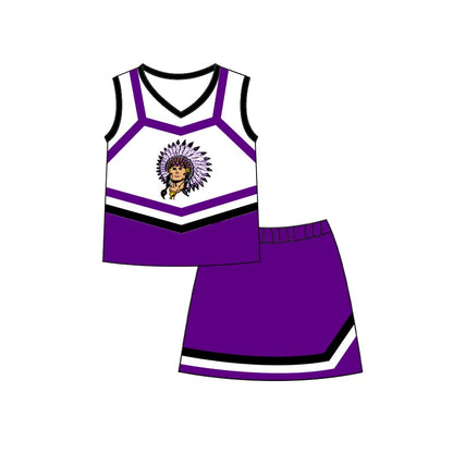 MOQ 3 Custom design baby girls vest skirt team outfits