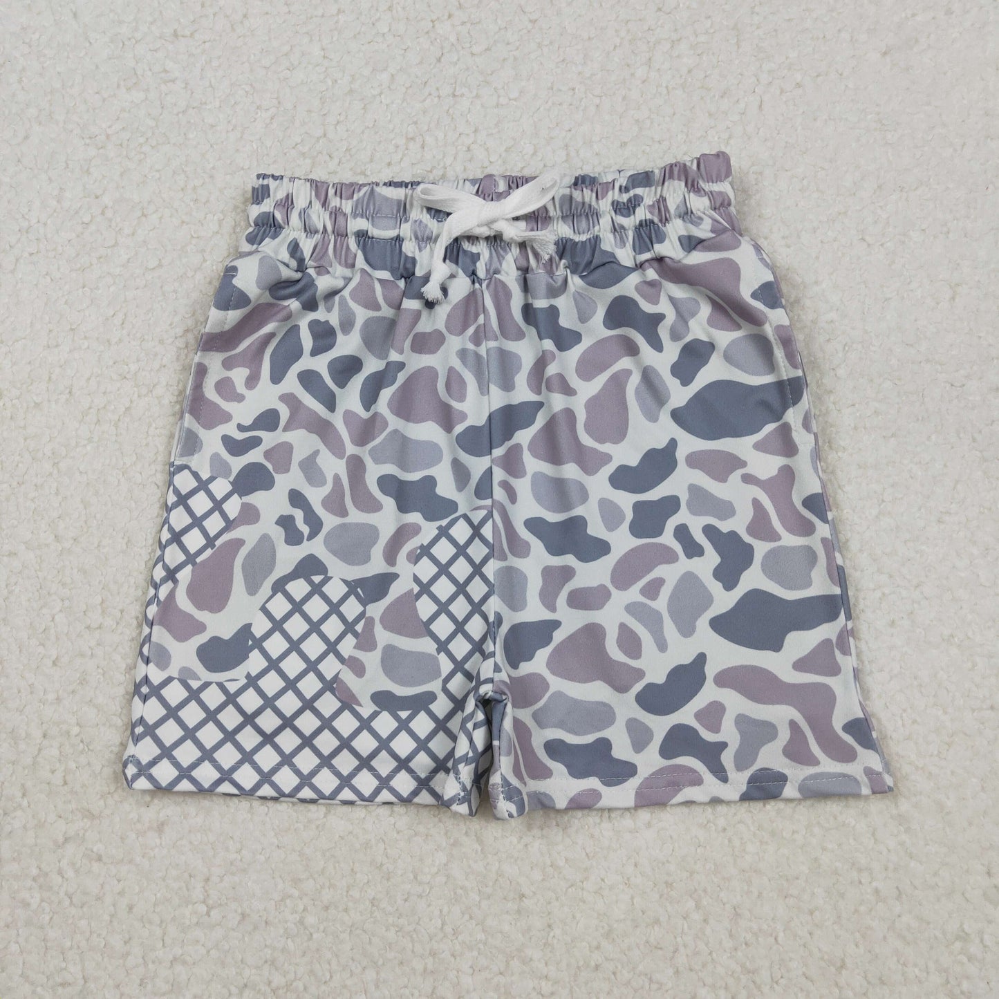 SS0647 baby boys grey camo shorts
