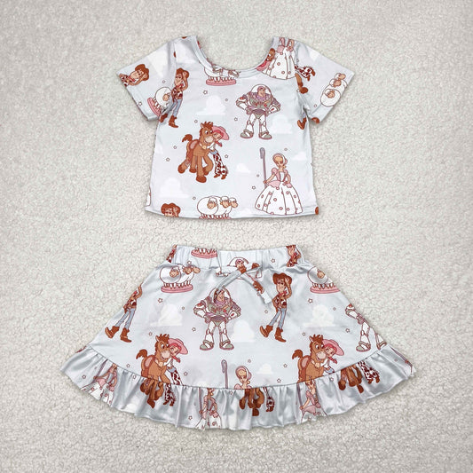 GSD2359 girls short sleeve toy skirt outfits