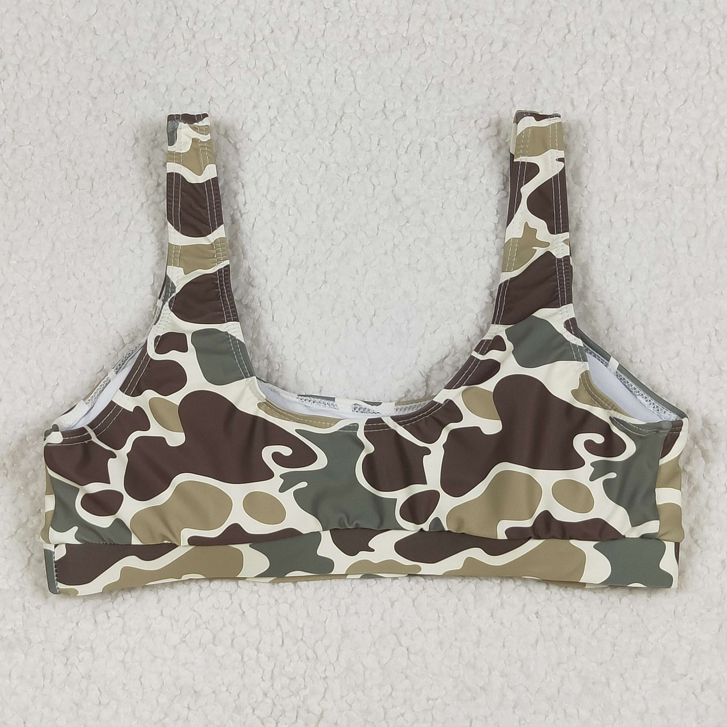 S0570 Adult women black green Camo swimsuit