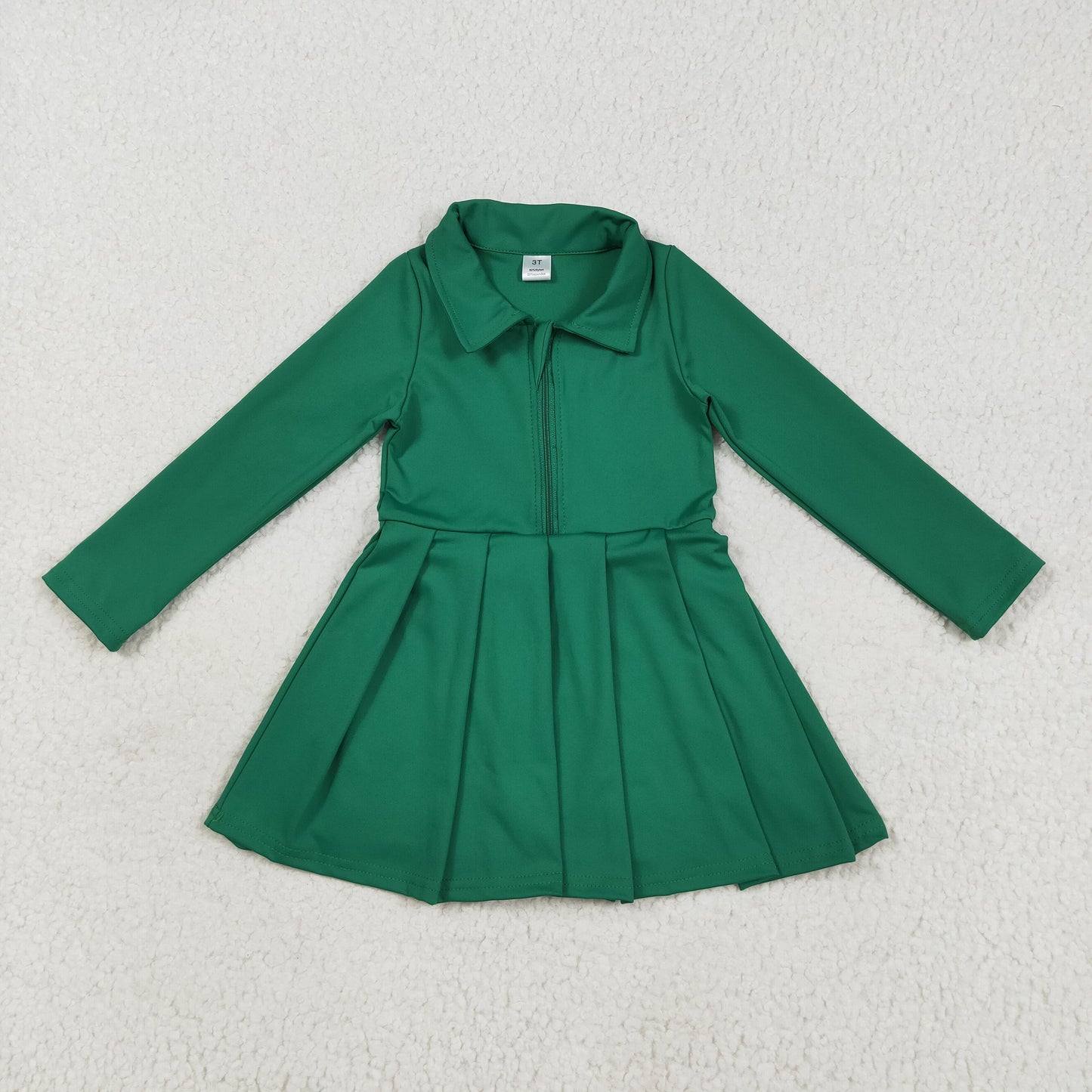 GLD1148 girls long sleeve zipper green Dress yoga
