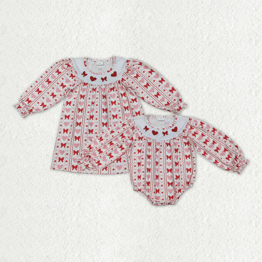 Matching Baby girls Christmas cartoon romper outfits clothing embroidery