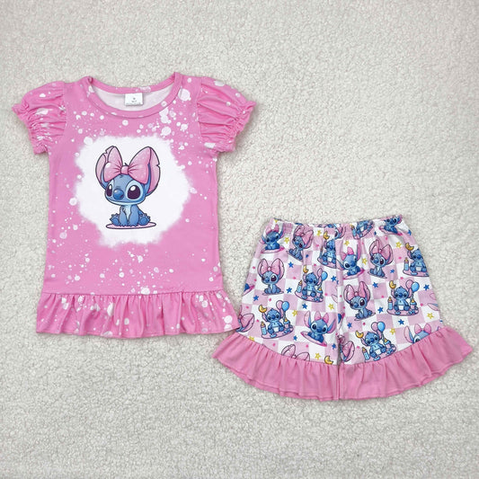 GSSO1071 pink cartoon shorts girls outfits