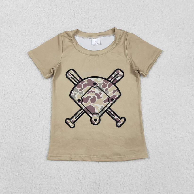 Matching Baby boys camouflage baseball short sleeves shirt  tops