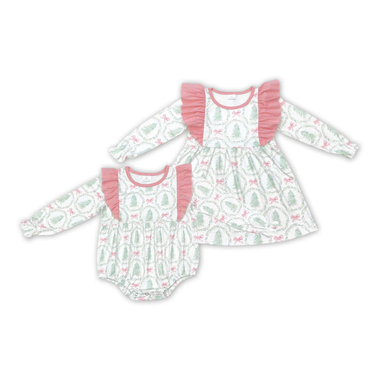 Matching Baby girls Christmas dress bubble clothing